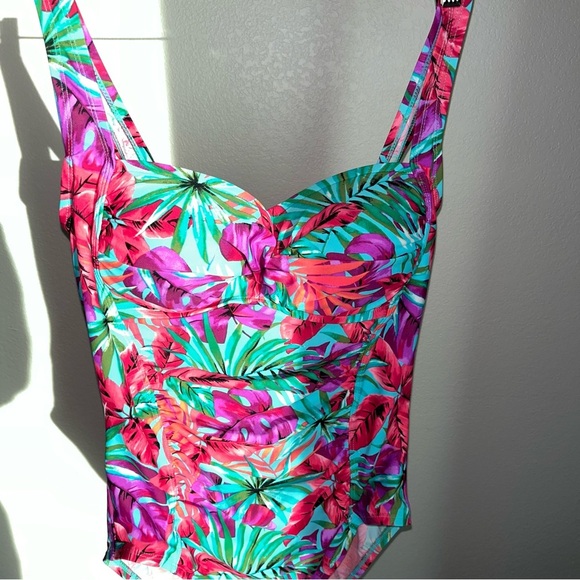 One piece floral Swimsuit beach diva bathing suit size 12 - Picture 2 of 5